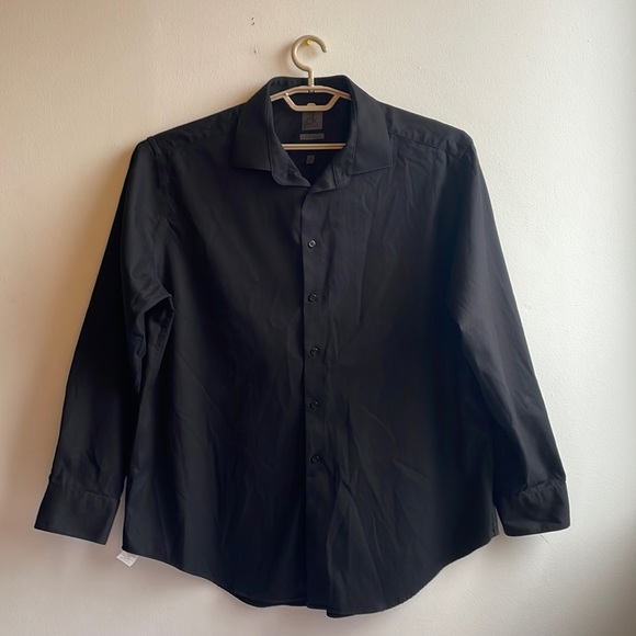 Calvin Klein Non Iron Black Dress Shirt Size 18.5 - Picture 2 of 8